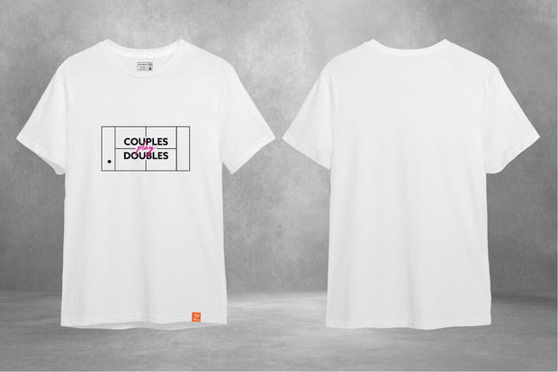 COUPLES PLAY DOUBLES T-SHIRT - WHITE