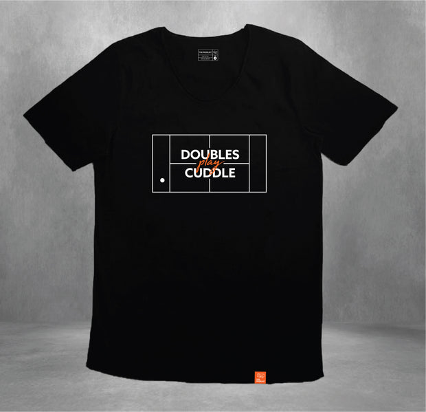 DOUBLES PLAY CUDDLE LOOSE COLLAR SHIRT - BLACK