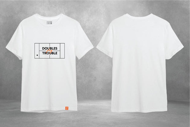 DOUBLES PLAY TROUBLE T-SHIRT - WHITE